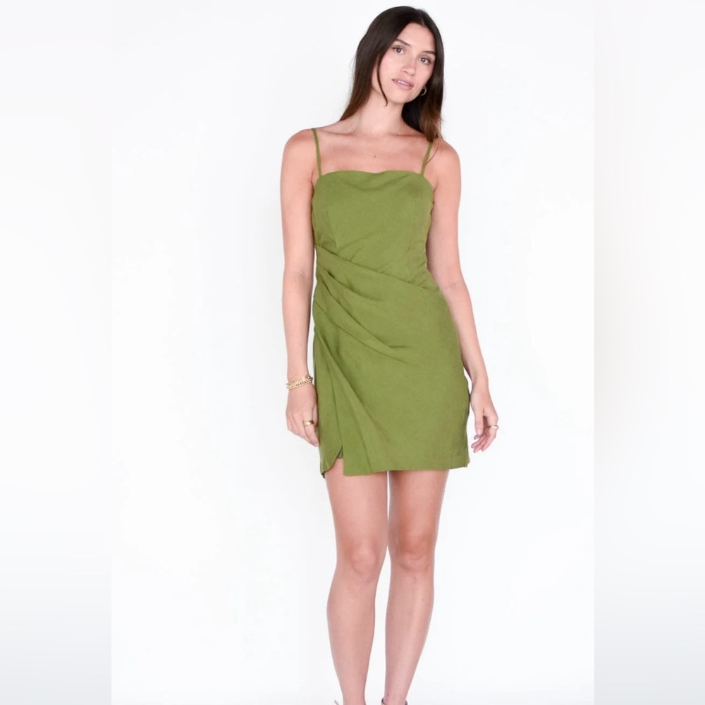 ASTR NWT Isadora draped minidress in olive green